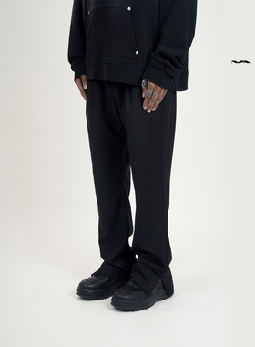 VIRTUAL ASPECT微喇叭西装裤vibe风休闲长裤修身男高街垂坠感拉链