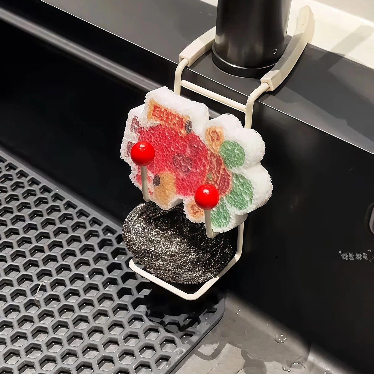 厨房水龙头下挂架水槽置物架抹布海绵擦收纳沥水免打孔省空间神器