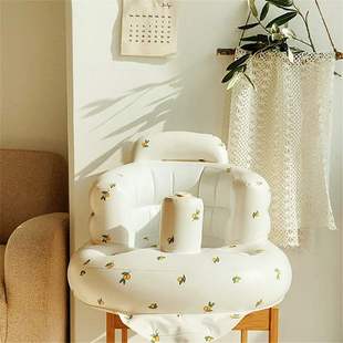 ins韩风便携式 宝宝坐立洗澡浴凳防摔椅学座椅婴儿充气沙发可折
