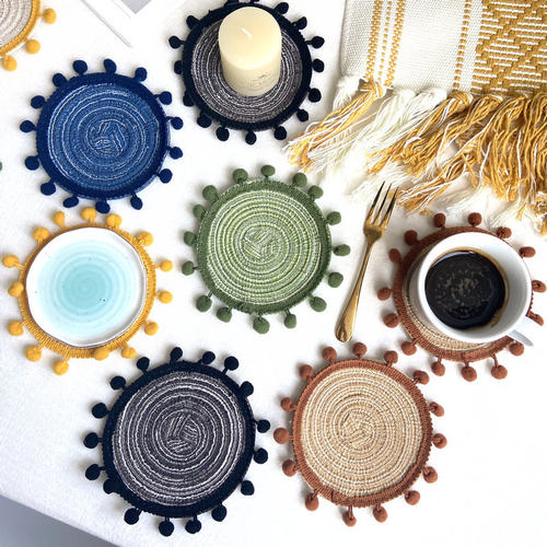 Imitation cotton coasters, home decor vase mats, semi handm