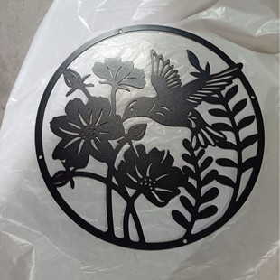 Plant bird metal wall art decoration oval matte wall decora