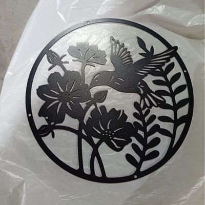 Plant bird metal wall art decoration oval matte wall decora