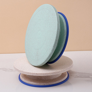 Upgraded cake turntable with rubber strip, anti slip piping