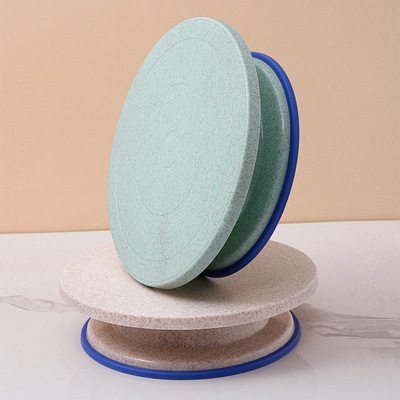 Upgraded cake turntable with rubber strip, anti slip piping