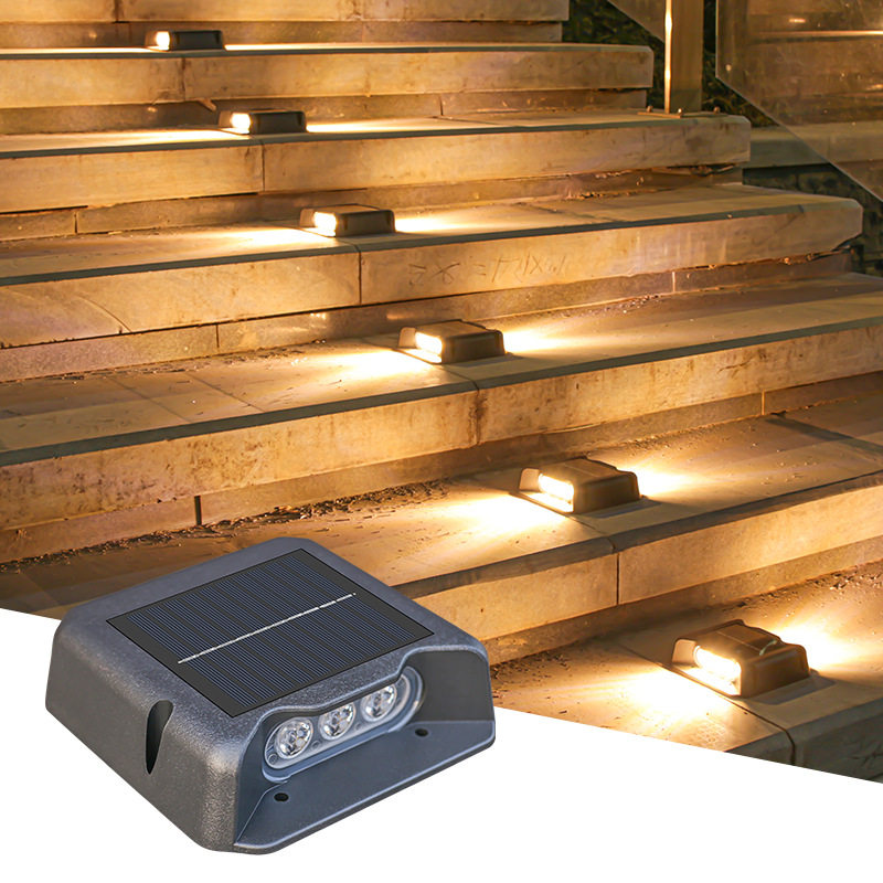 Solar powered step lights, outdoor waterproof courtyard lig