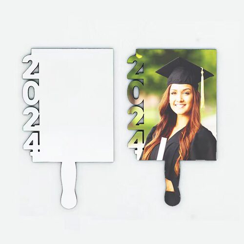 2024 Blank Graduation Picture Frame Wooden Hand Fan Blank G