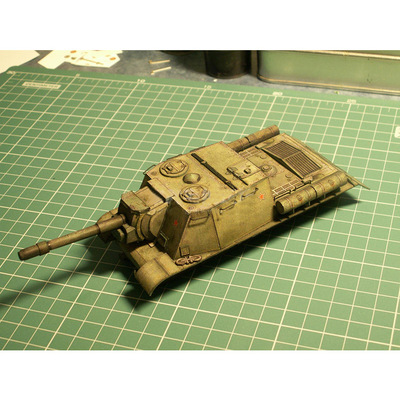 1: 35 Soviet ISU-152 Heavy Assault Gun Paper Model Tank Wor