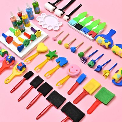 Sponge seal rubbing tool set for children DIY early educati