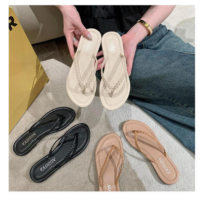 Slippers slippers, large size flat bottomed women's round t
