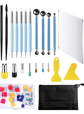 58 piece set of pottery tools, round cutting molds, rolling