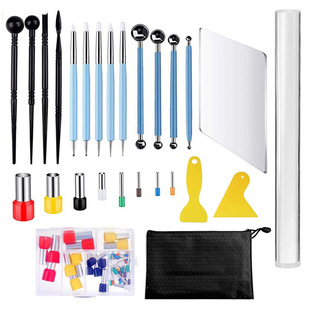 58 piece set of pottery tools, round cutting molds, rolling