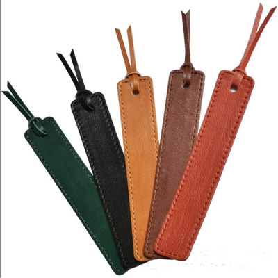 PU leather bookmark with multiple colors, sewn leather book