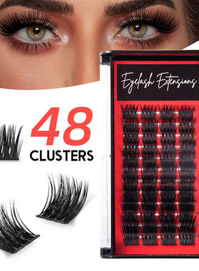 Large capacity single tuft segmented false eyelashes, natur