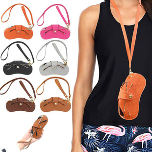 PU leather portable sunglasses bag, sunglasses storage bag,