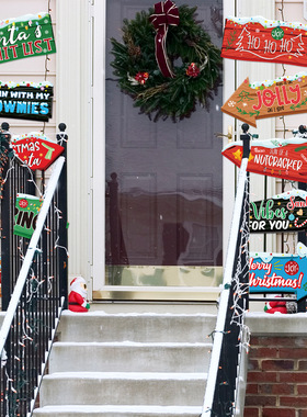 Christmas decoration props, paper signs, lawn wooden stakes