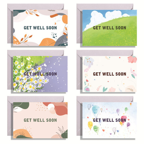 Get well soon, comfort and encouragement. Gift card set, fl