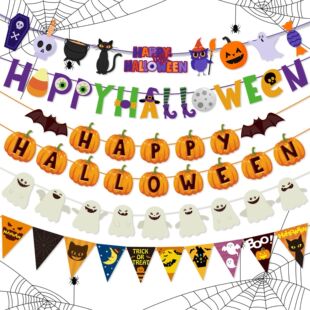 Halloween Ghost Festival Party Decoration Birthday Flag Pul