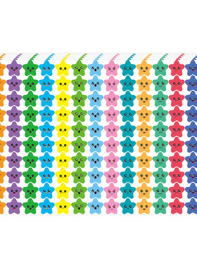 Cartoon colored smiley face pentagram rewards for children'