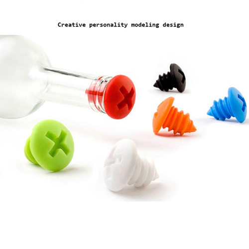 Product screw shaped silicone bottle stopper for Baijiu, fo