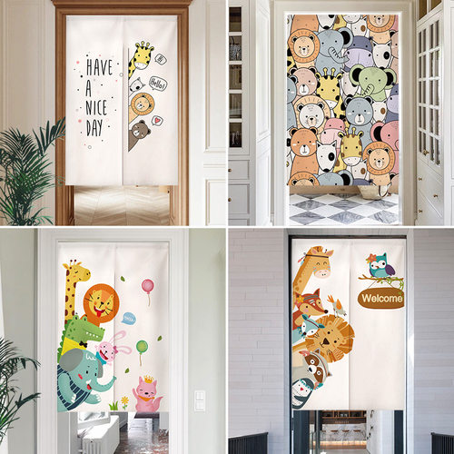Fabric door curtain partition for household bedrooms, child