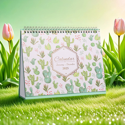 The 2025 version of the desk calendar, check-in and note ta