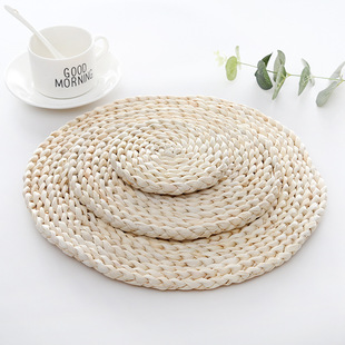 Japanese woven corn husk meal mat, cup mat, thickened insul