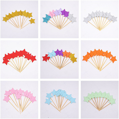 Five pointed star baking packaging, multiple glitter series
