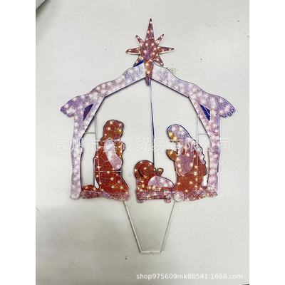 Independent Light Up Chicken Holiday Decoration White Jesus