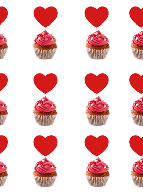 12pcs party decoration cake paper cup flag plugin Valentine