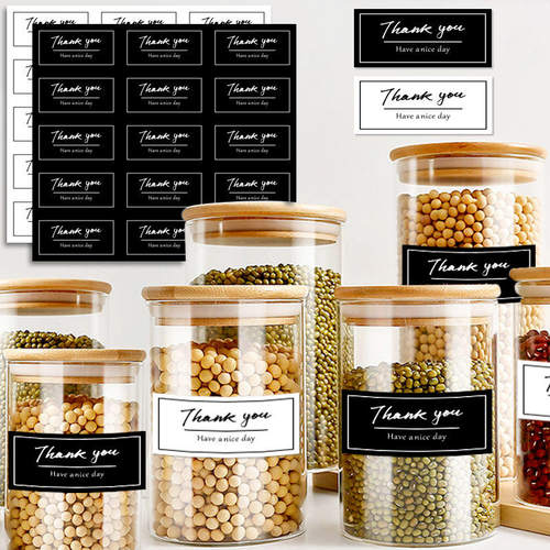 150 stickers/pack black square baking gift box packaging se
