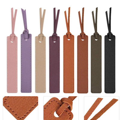 Personalized PU leather bookmark with carved pattern reader