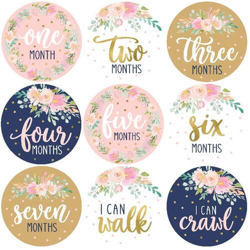 Colorful wooden baby milestone card, UV printed wood chip,