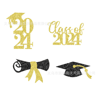 2024 Graduation Cupcake Plaque Decoration Selection Top Hat