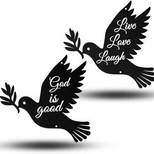 Peace Dove Iron Art Wall Decoration Life Love Laugh Home Ki