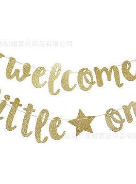 Welcome Little One Flag raising Baby themed Party Gender Un