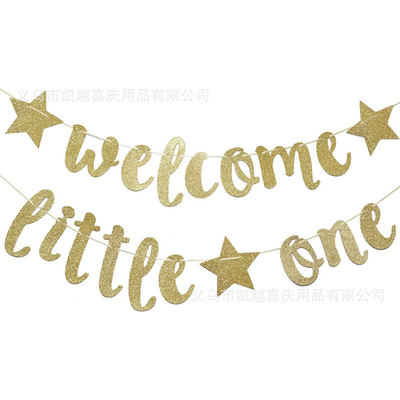 Welcome Little One Flag raising Baby themed Party Gender Un