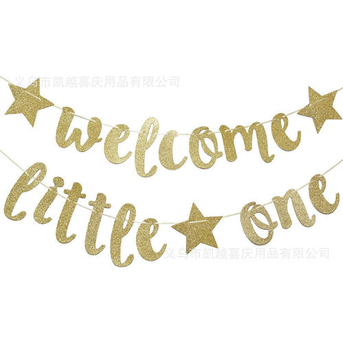 Welcome Little One Flag raising Baby themed Party Gender Un