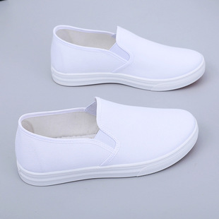 Nurse shoes, women's white flat bottom anti slip casual sho