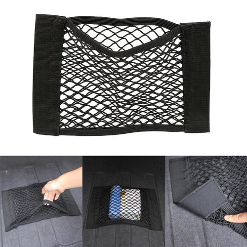 Car Velcro double-layer mesh bag, trunk storage bag, car in