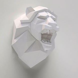 48cm Lion Head Paper Model Home Wall Decor DIY Decorative P