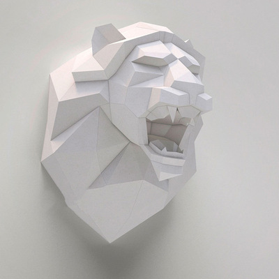 48cm Lion Head Paper Model Home Wall Decor DIY Decorative P