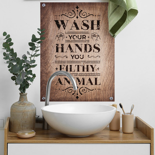 washbasin bathroom wash slogan wall hands ATW7029