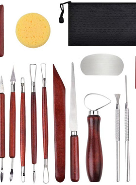 19 piece set of pottery tools, clay sculpture carving knife