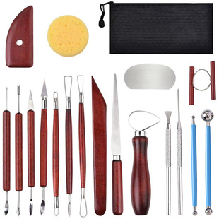 19 piece set of pottery tools, clay sculpture carving knife