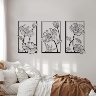 3 pieces of black wall decoration, minimalist wall hanging
