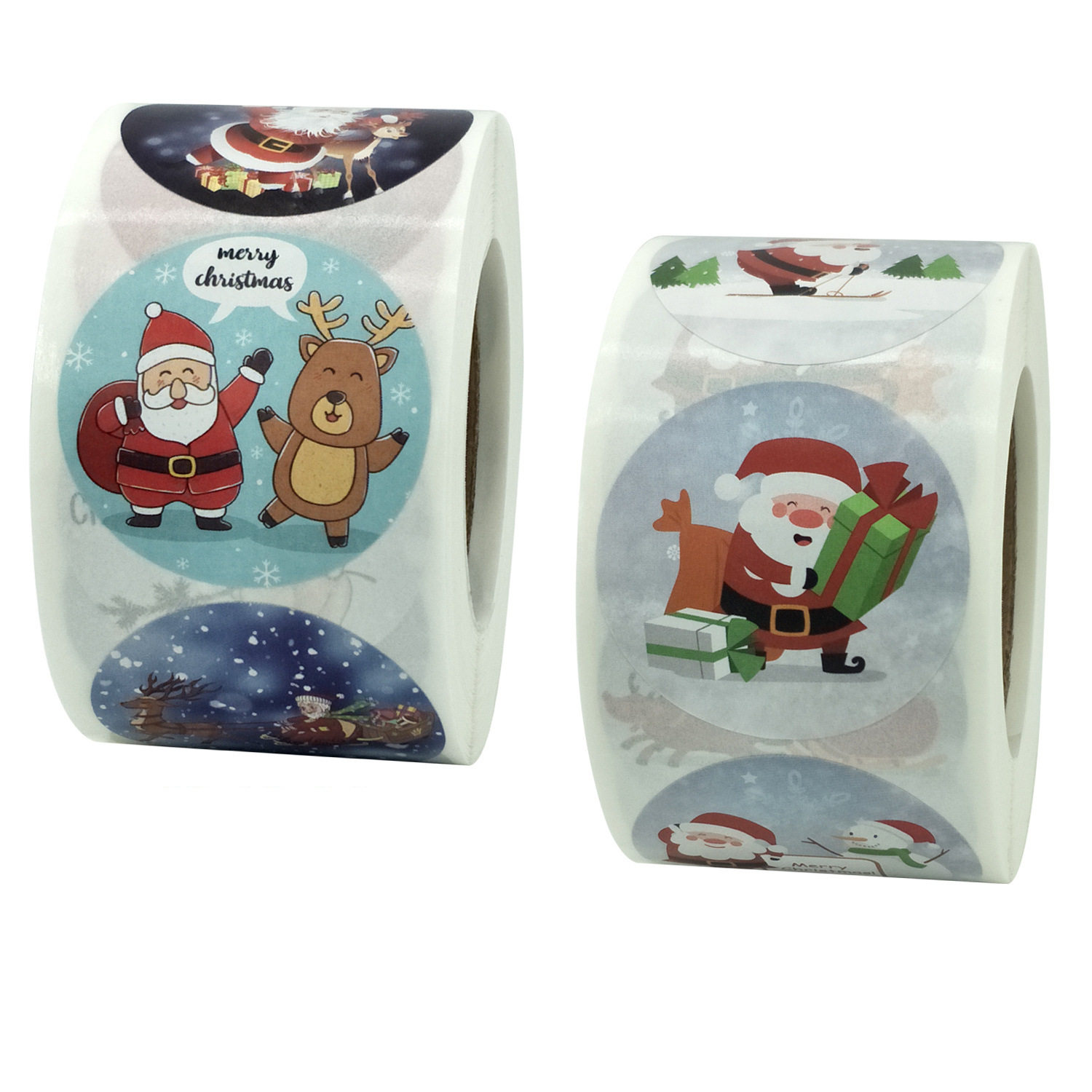 500 3.8cm roll pack stickers Christmas Day decoration gift