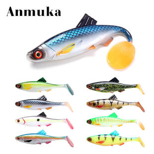 Luya Sea Fishing Bait 3D Eye T-Tail Soft Fish Bait Multi Co