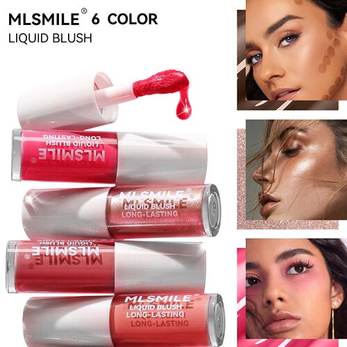Liquid powder blusher, lip and cheek multi-function, fine f