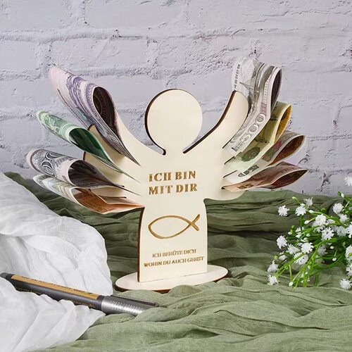 Laser cutting wooden greeting cards, birthday money gifts,