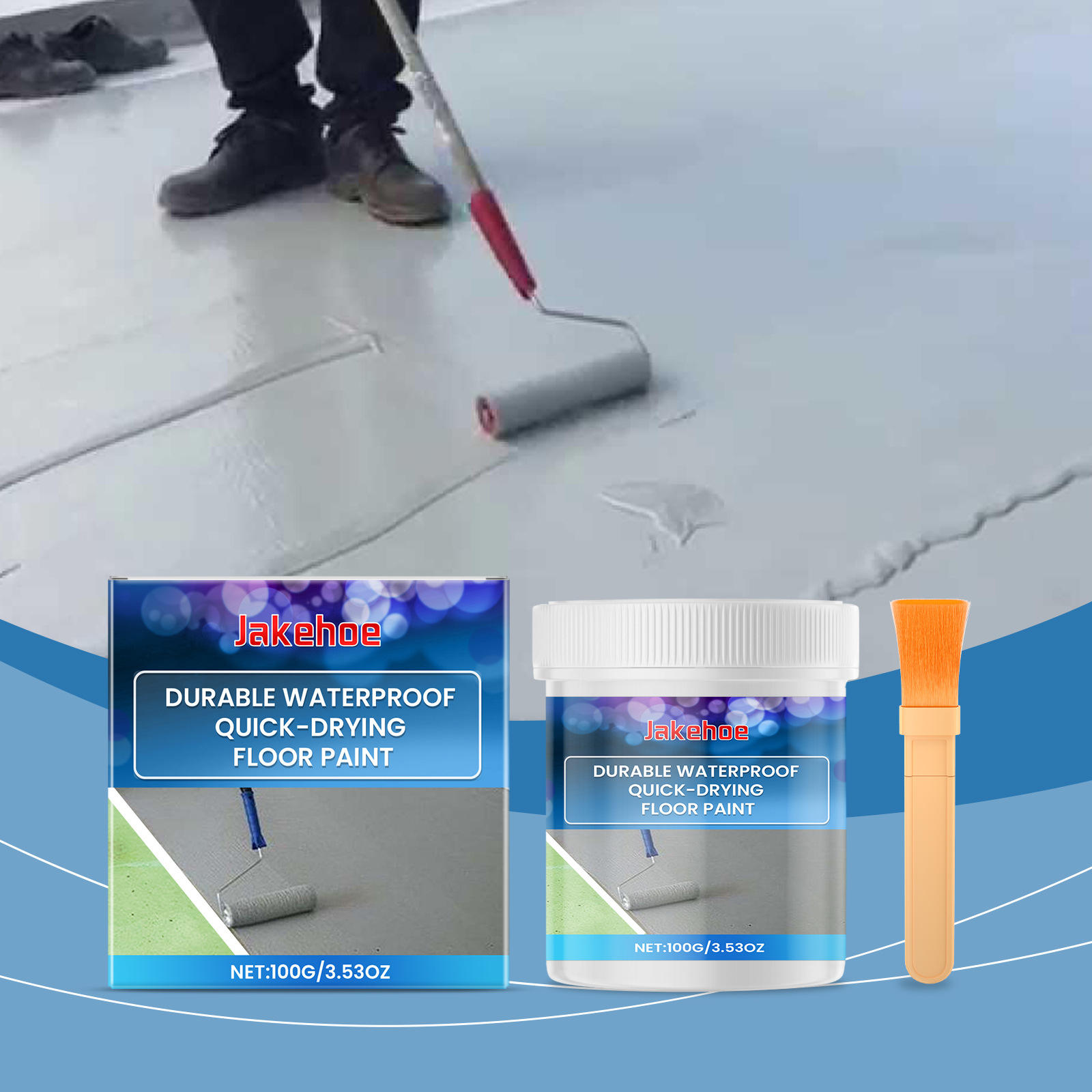 JAKEHOE Quick Drying Floor Paint Indoor and Outdoor Cement